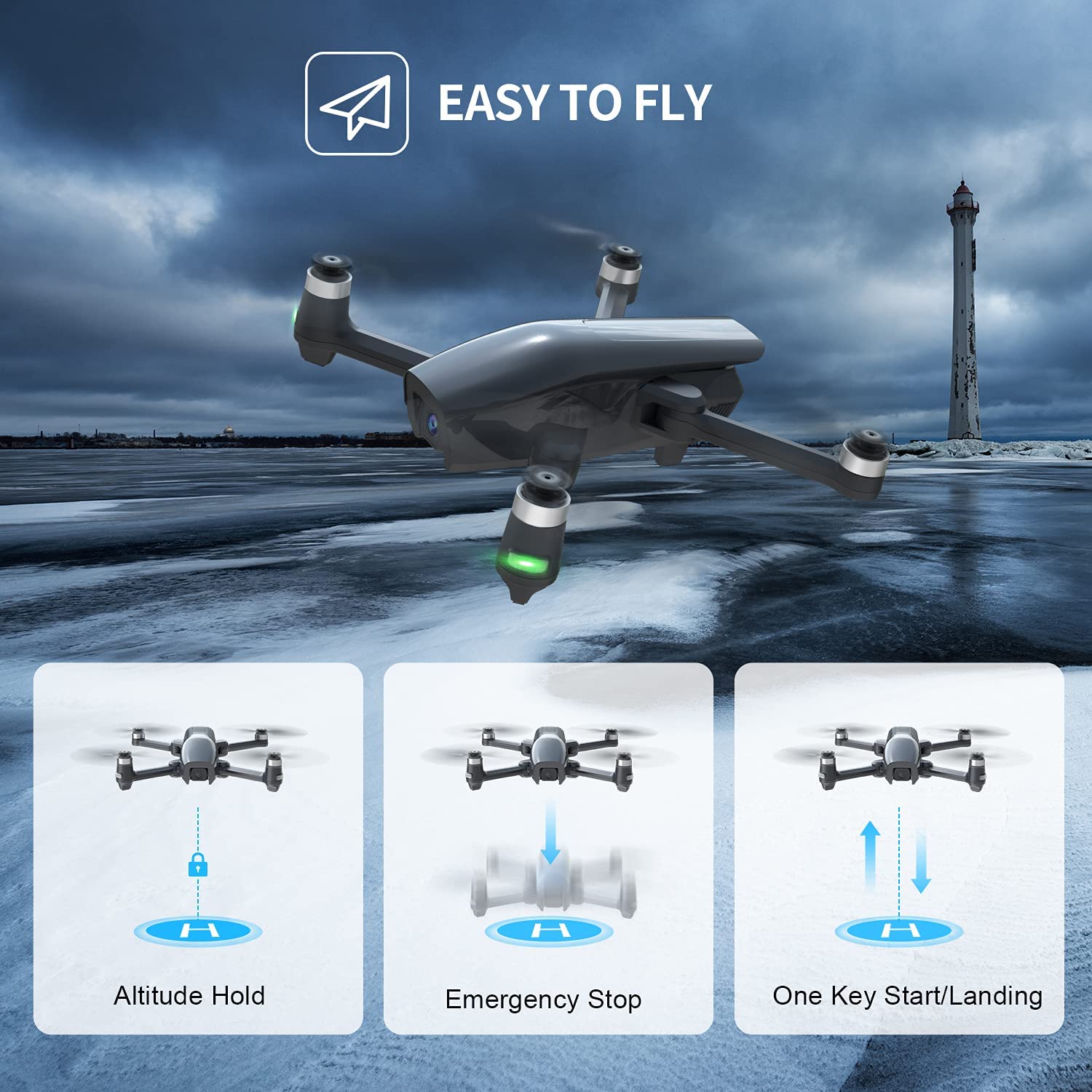 Holy Stone HS710 Foldable FPV GPS Drone with 4K Camera RC 5G Quadcopter
