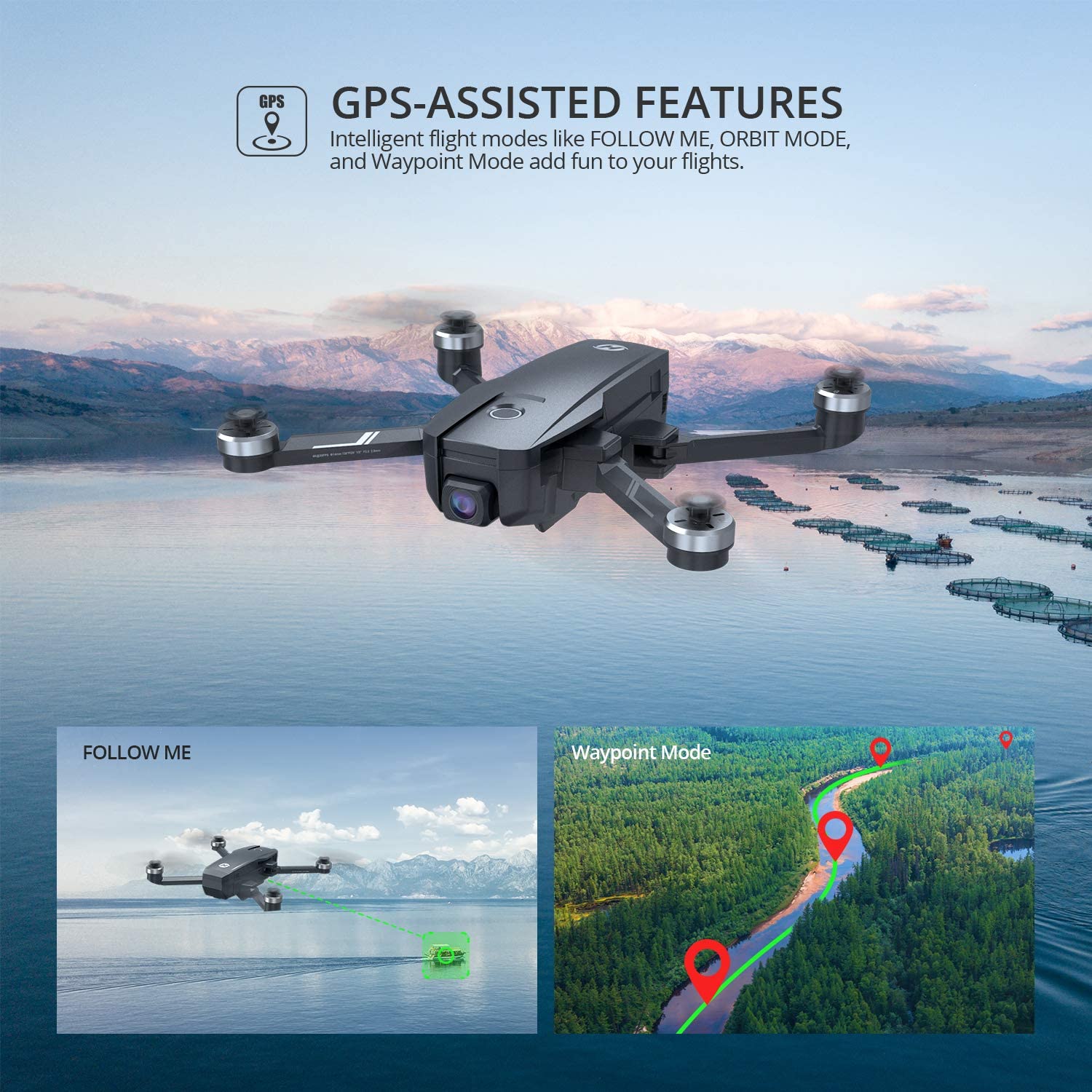 Holy Stone HS720E 4K EIS Drone with UHD Camera GPS RC Quadcopter 5GHz FPV Live