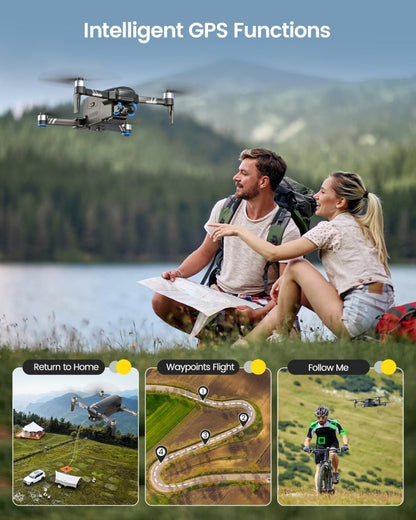 Holy Stone HS600 2-Axis Gimbal Drones with 4K EIS Camera GPS Drone 2 Batteries