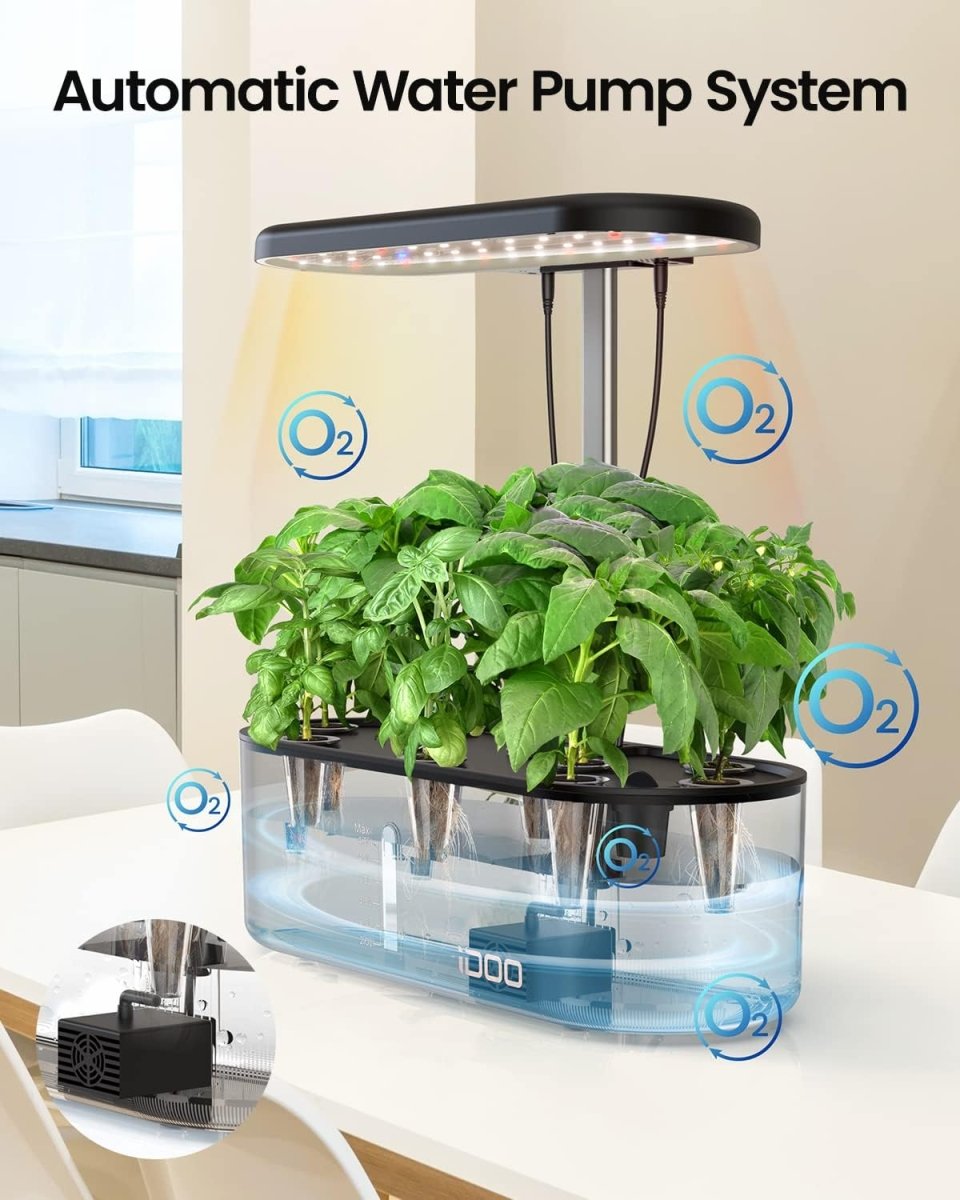 iDOO 10 Pods Hydroponics Growing System Indoor Herb Garden Germination Kit LED