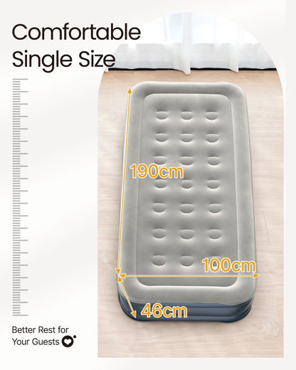 iDOO Single Size Air Mattress Inflatable Bed w/ Built-in Electric Pump Portable