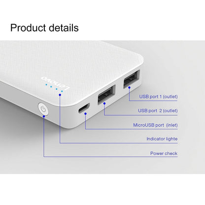 Lenovo 10000mAh Dual USB port Power Bank