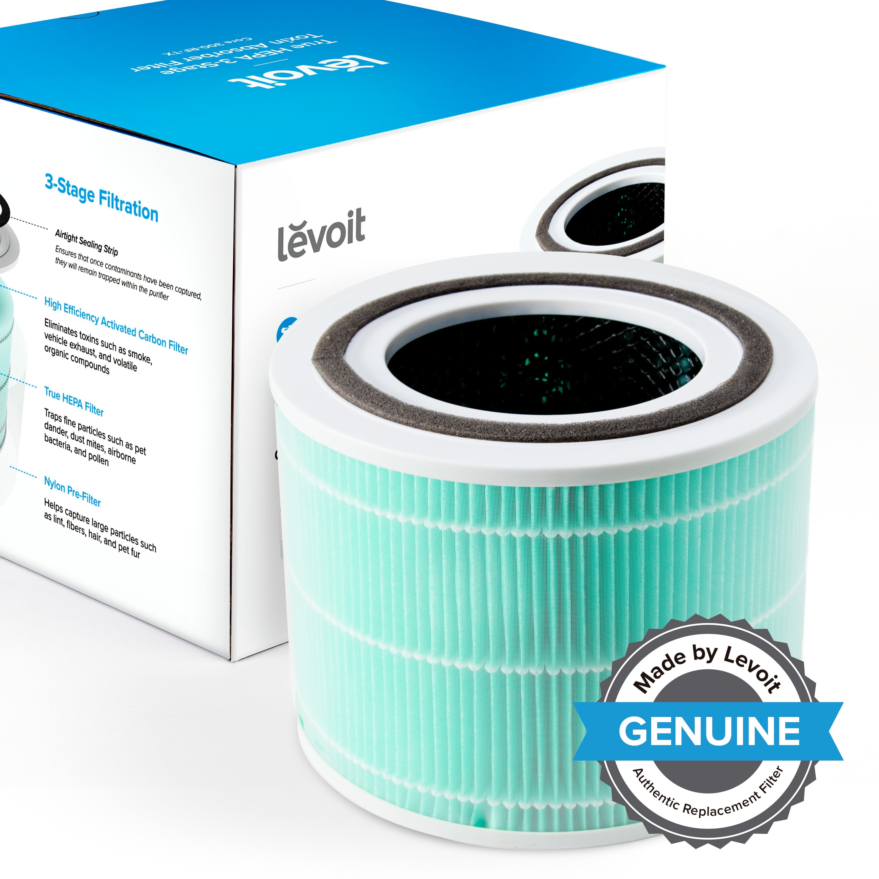 LEVOIT Core 300 Air Purifier 3-in-1 True HEPA Toxin Absorber Replacement Filter