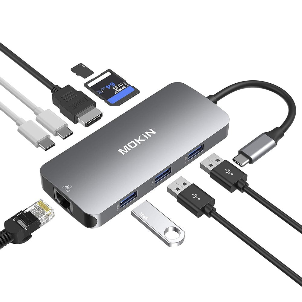 MOKiN 9 in 1 Hub 100W PD Charging USB C Adapters for MacBook Pro/Air Mac Dongle