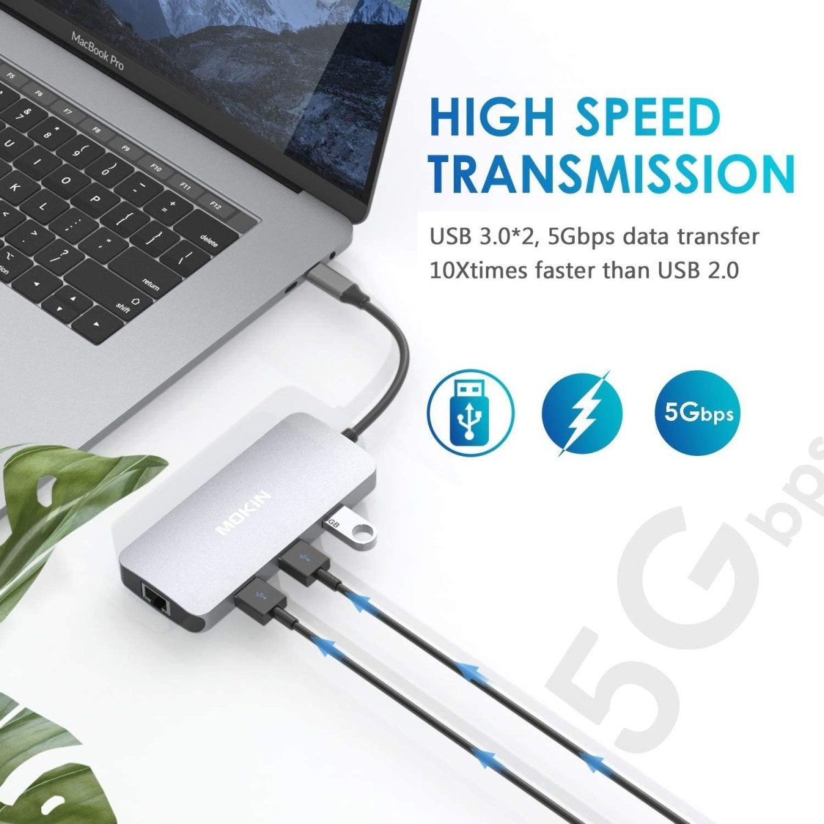 MOKiN 9 in 1 Hub 100W PD Charging USB C Adapters for MacBook Pro/Air Mac Dongle