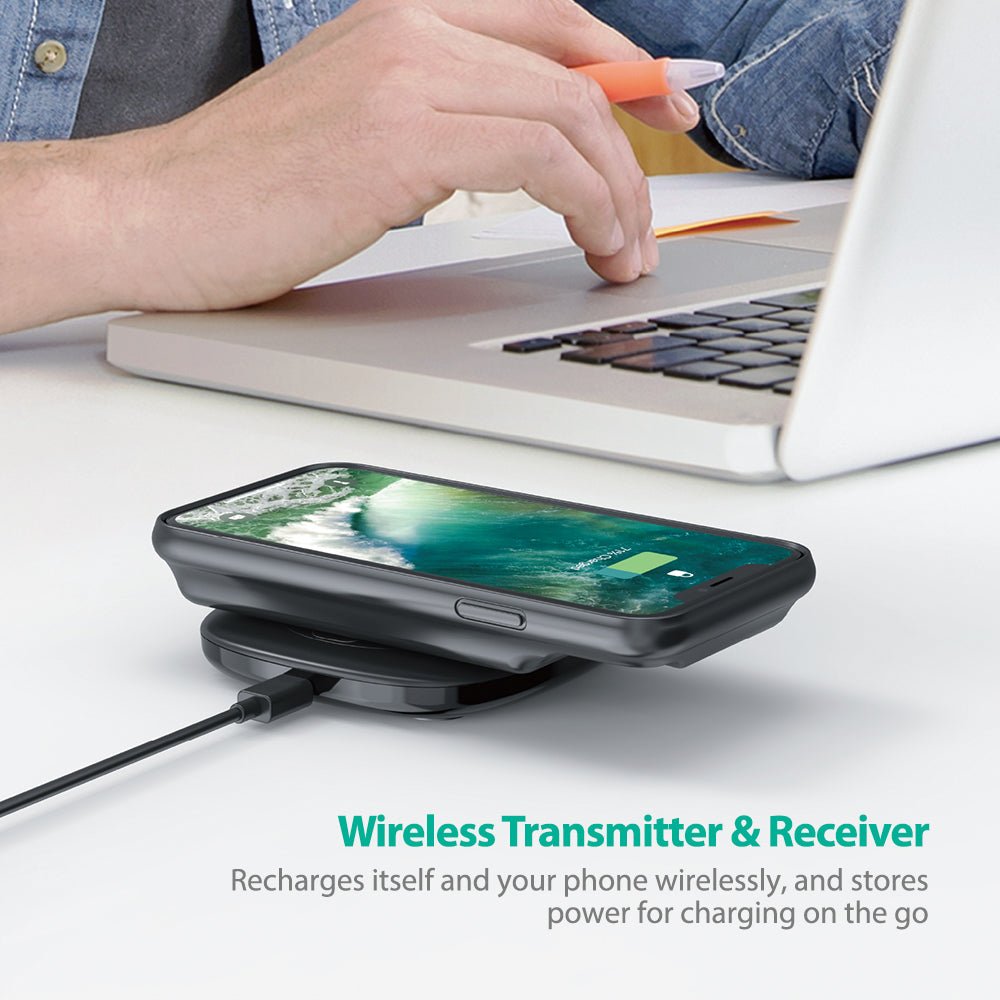 RAVPower 3200mAh Wireless TX RX Battery iPhone Case Waterproof Portable Charger