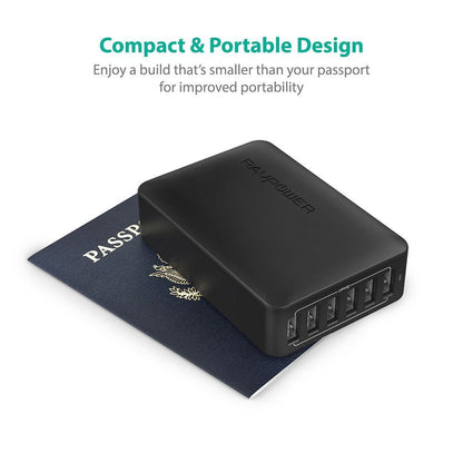 RAVpower 60W 12A 6 USB Port USB Charger