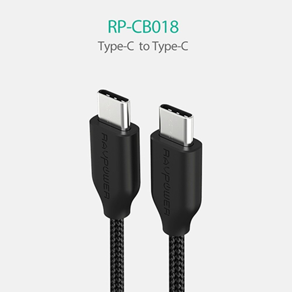 RAVPower USB-C Cable Type-C to Type-C Nylon Braided Fast Charging 3ft/0.9m