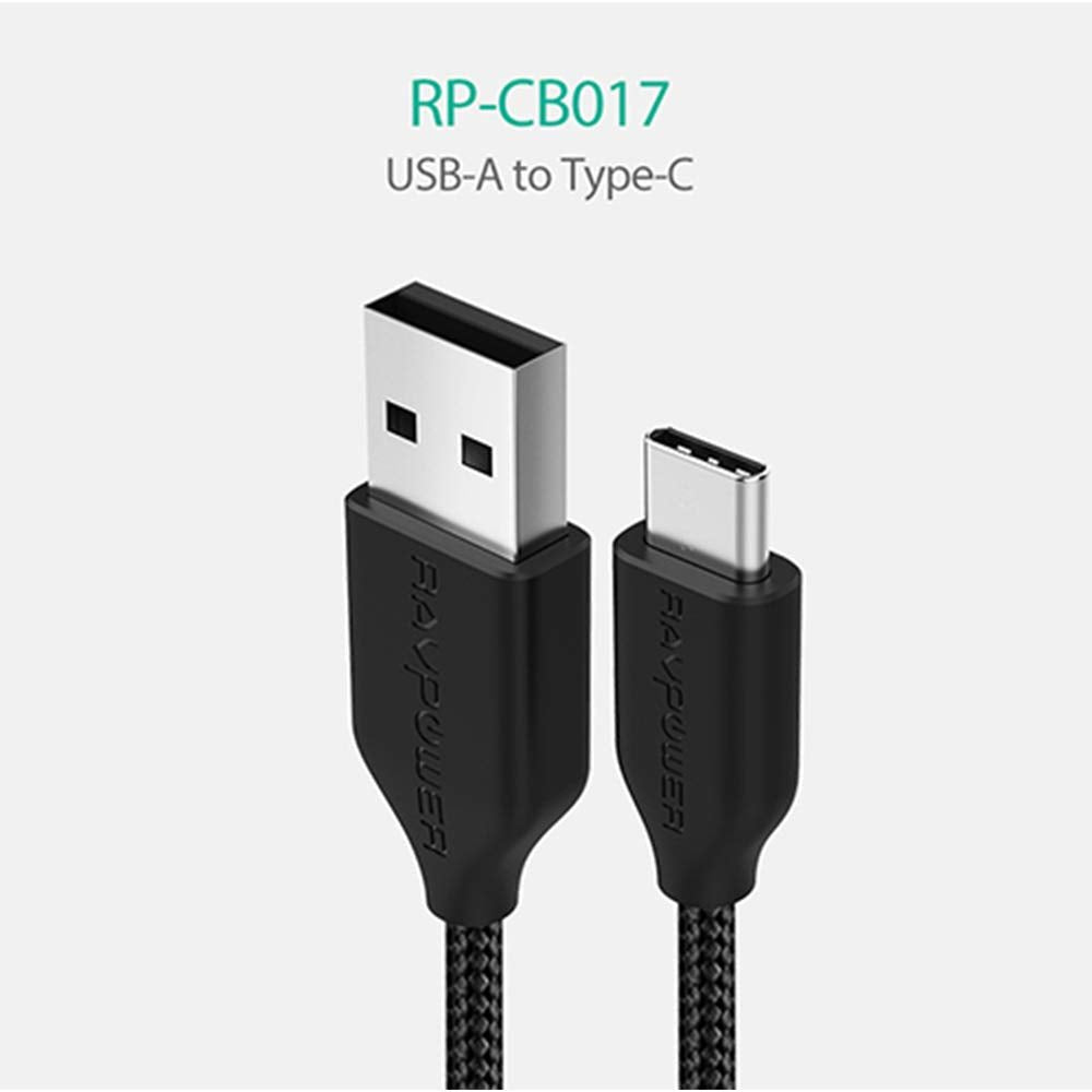 RAVPower USB-C to USB-A Cable Type-C Nylon Braided Fast Charging 3ft/0.9m
