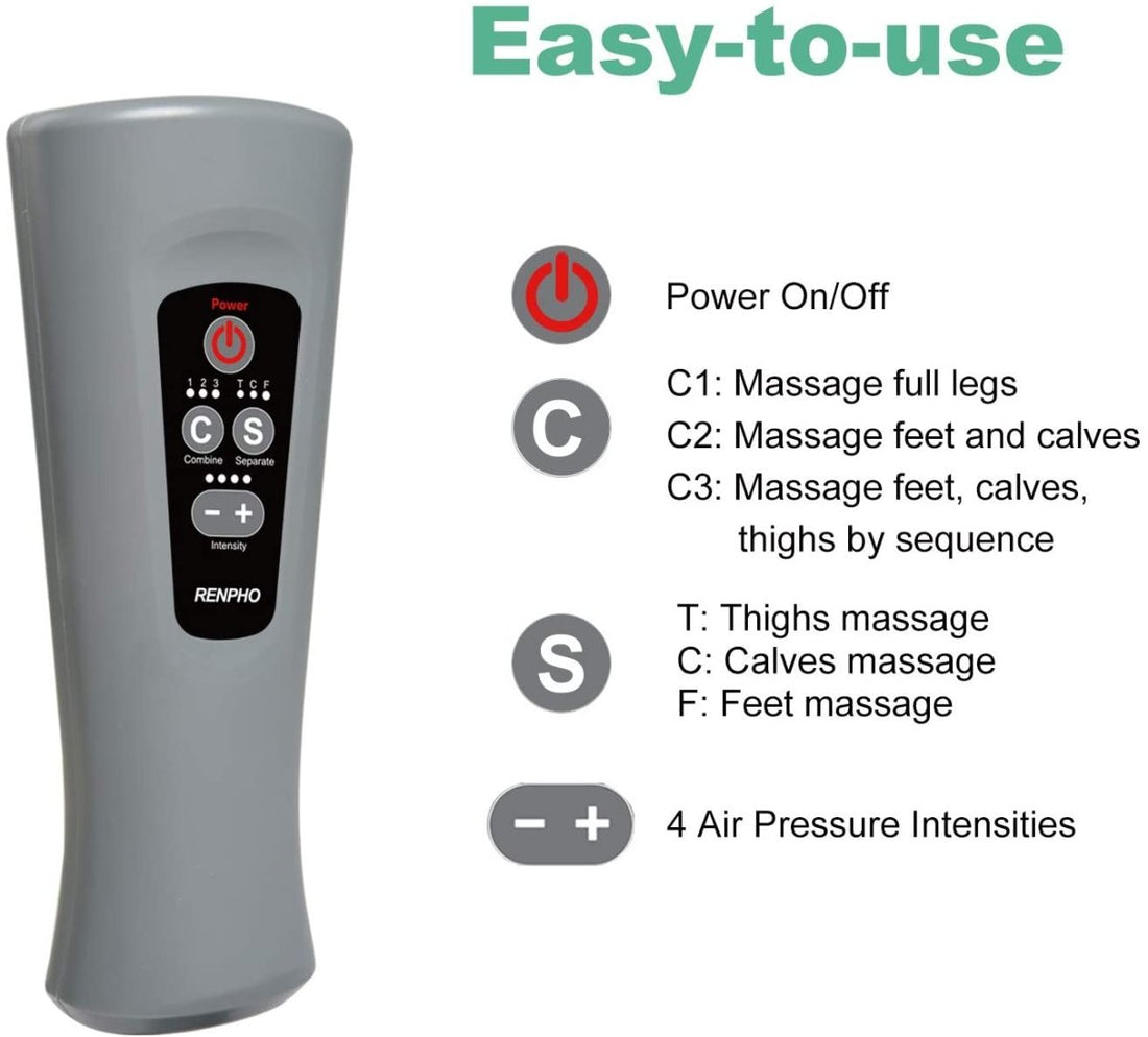 RENPHO Leg Massager for Relaxation Calf Feet Thigh Massage Sequential Wraps