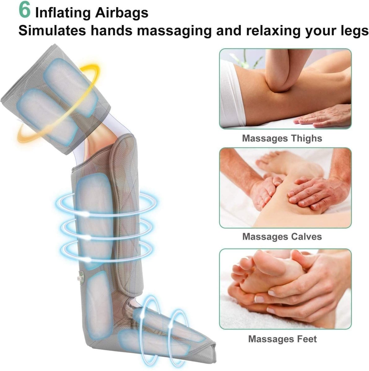 RENPHO Leg Massager for Relaxation Calf Feet Thigh Massage Sequential Wraps