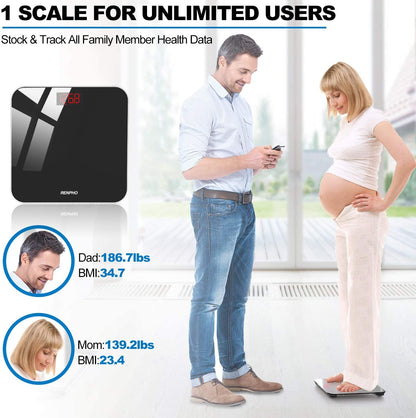RENPHO Bathroom Scale Digital Weight BMI Smart Weighing Body LED Bluetooth App