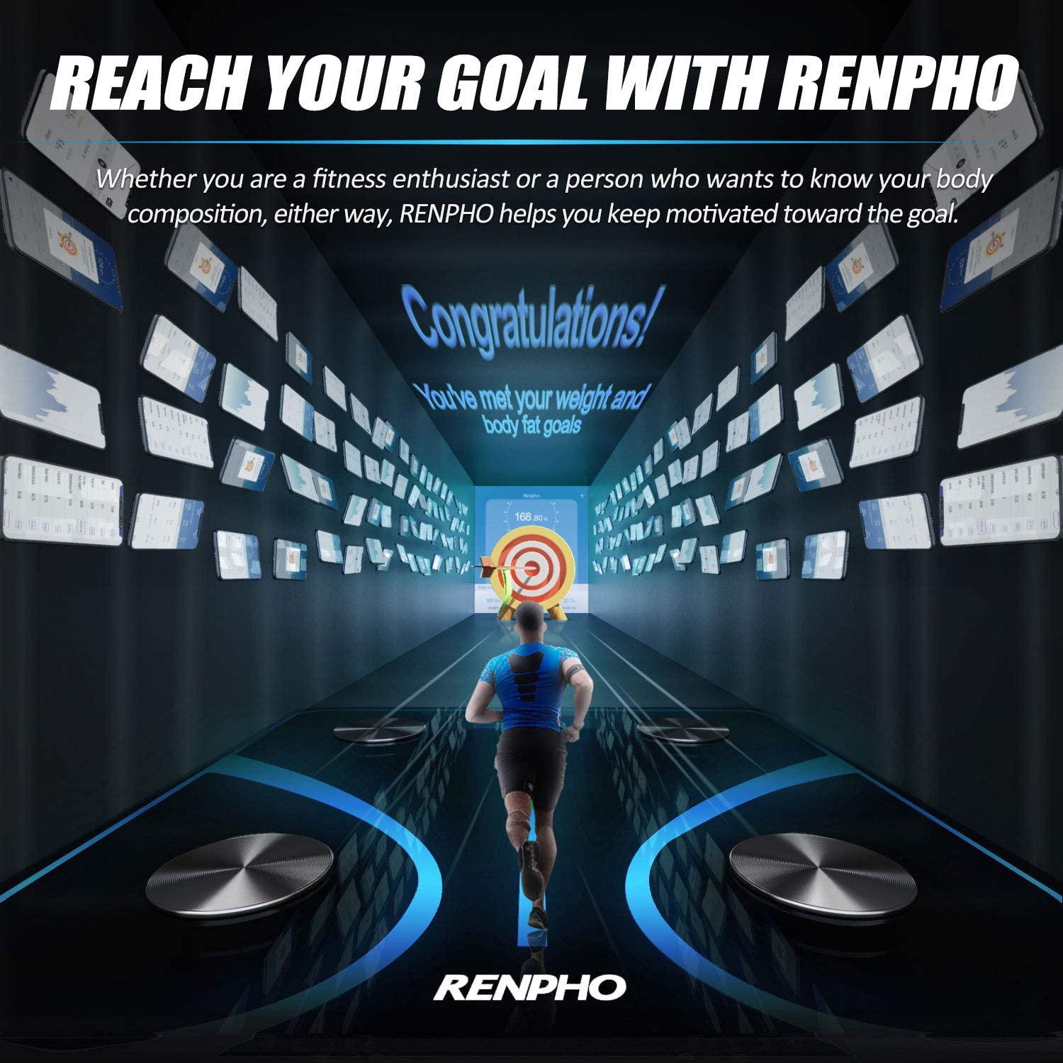 RENPHO USB Rechargeable Smart Body Weight Scale with Smartphone