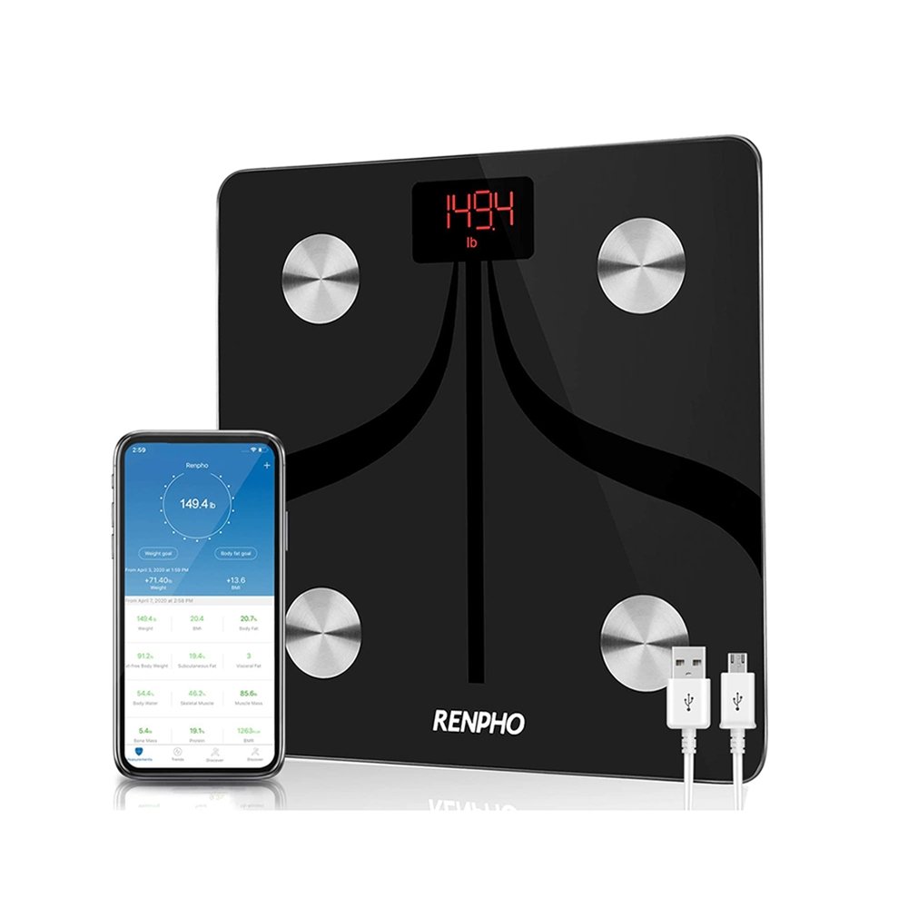RENPHO Body Fat Scale Weight Bathroom Smart Digital Bluetooth USB Rechargeable