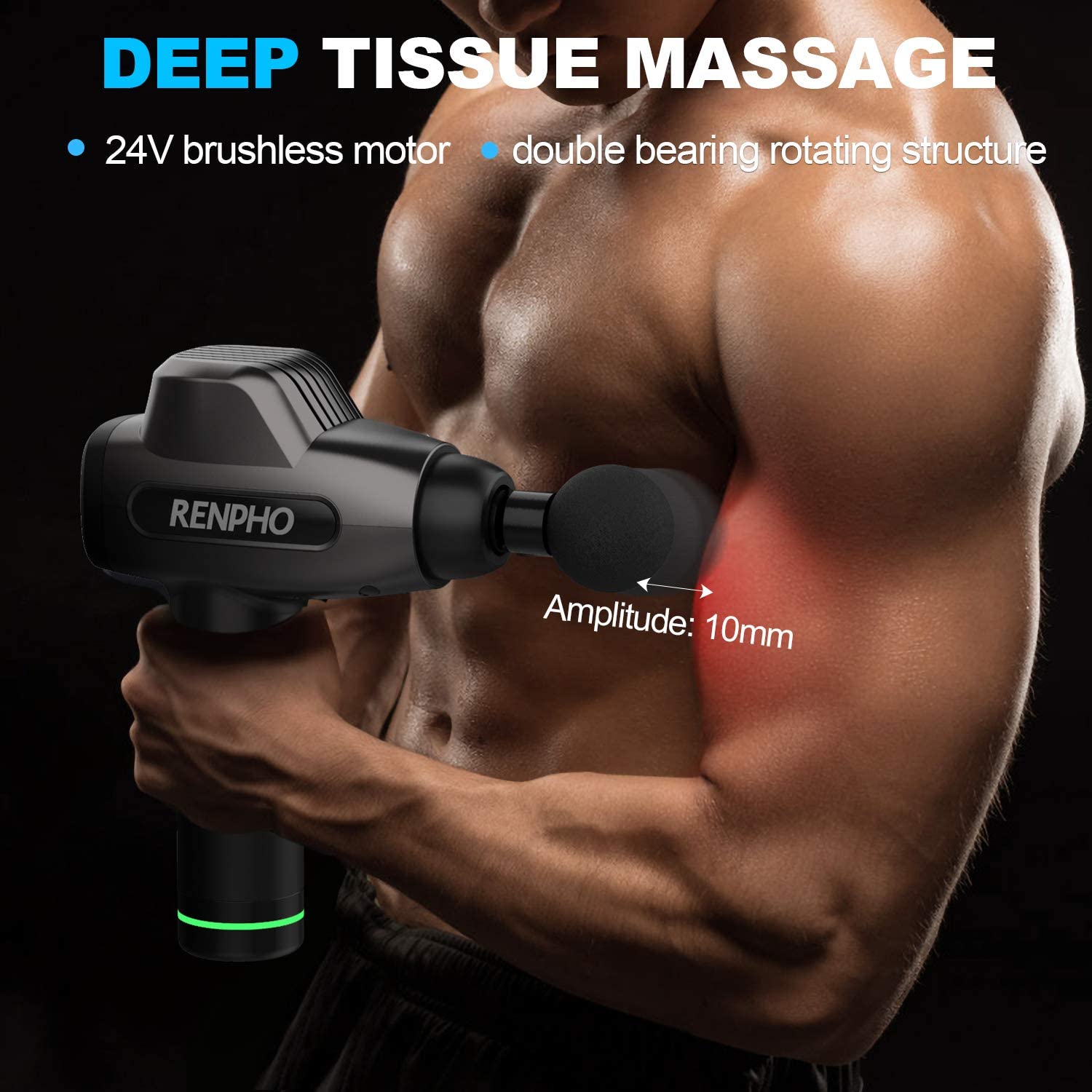 RENPHO C3 Deep Tissue Muscle Massage Gun Powerful Percussion Massager Handheld