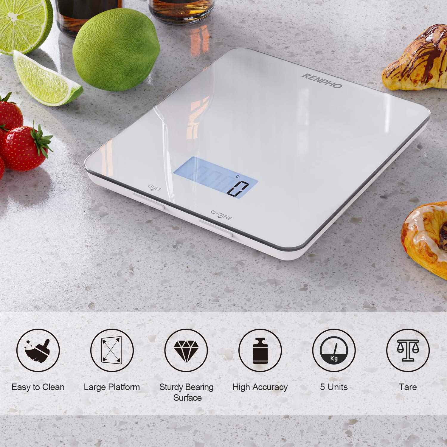 RENPHO Digital Food Scale Kitchen Scale Cooking Nutritional Calculator with App