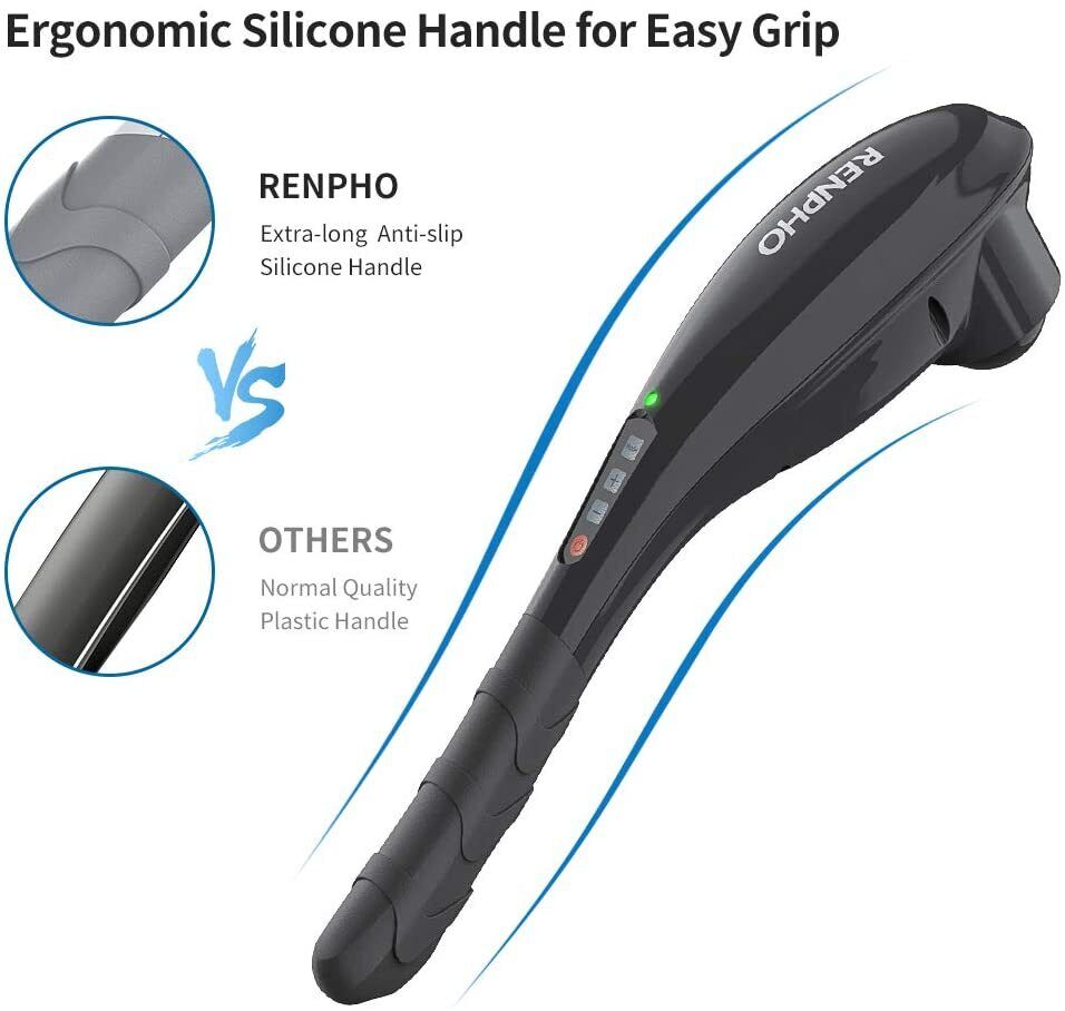 RENPHO Rechargeable Hand Held Deep Massager for Muscles Cordless Body Massage