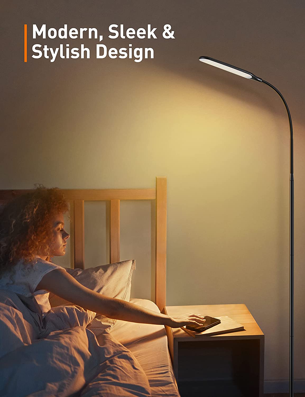 Sympa LED Floor Lamp Dimmable Standing Tall Pole Light Adjustable Gooseneck