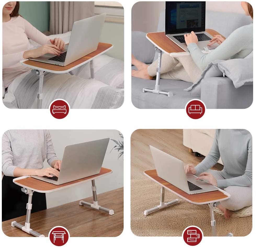 TaoTronics Foldable Laptop Table for Bed Lap Desks Height Adjustable Tray Table