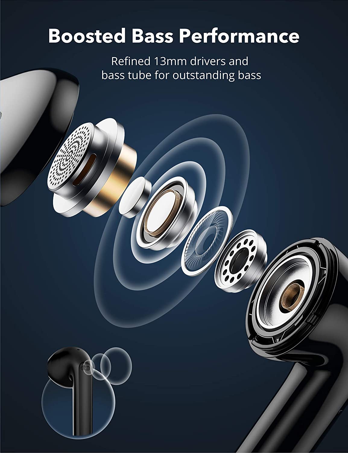 Taotronics SoundLiberty 95 True Wireless Earbuds Bluetooth Earphone Headphones