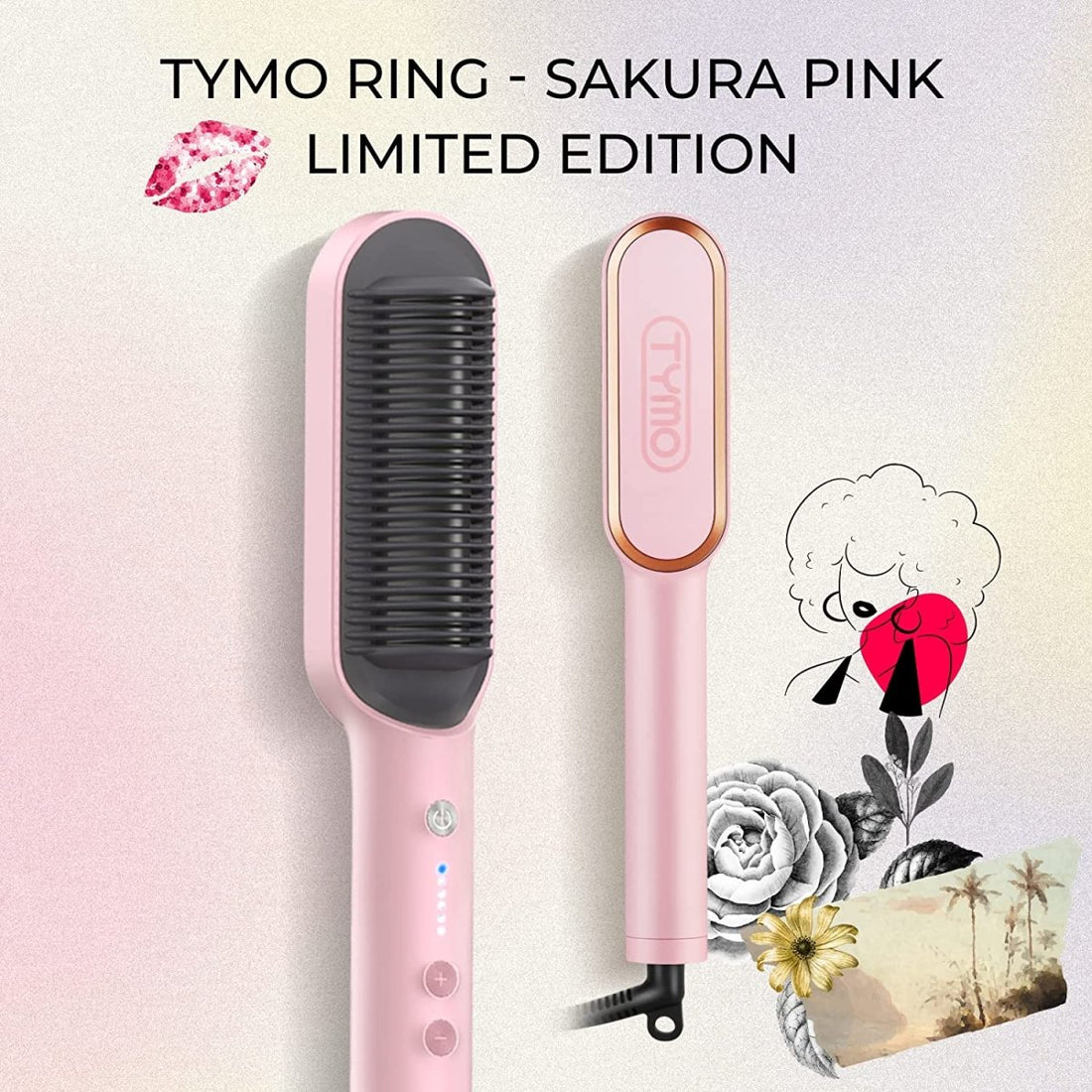 TYMO Hair Straightener Brush Straightening Comb and Iron 5 Temp Limited Edition AU VERSION