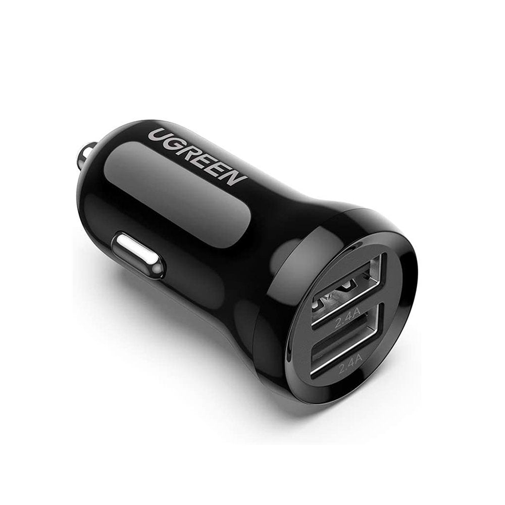 UGREEN Car Charger 4.8A Dual USB Ports Mini Power Adapter Phone Fast Charging