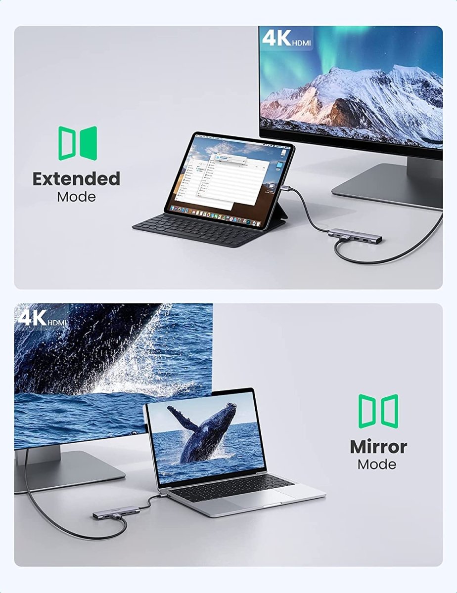 UGREEN USB C 100W PD Hub 6 in 1 with 4K HDMI Charging Adapter Dock Station SD TF Card Reader