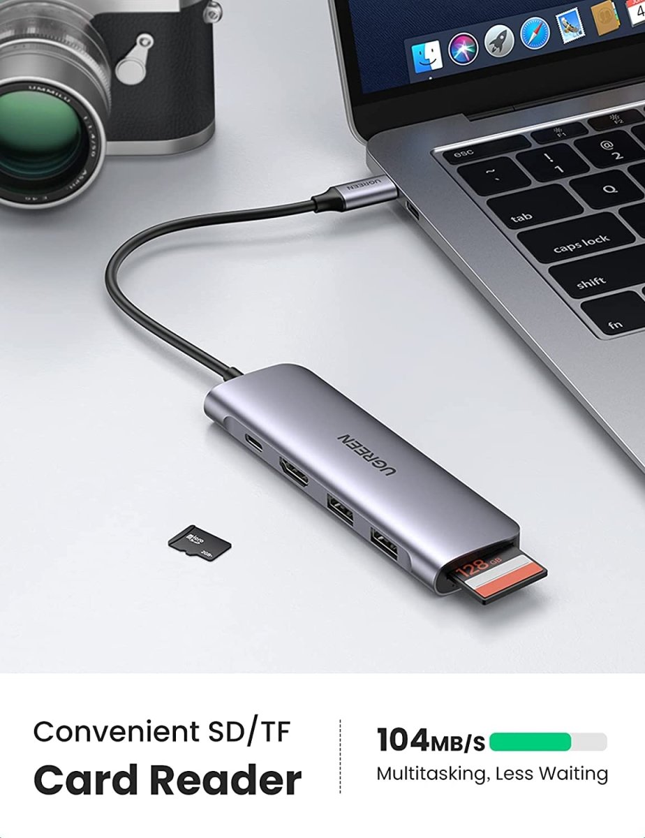 UGREEN USB C 100W PD Hub 6 in 1 with 4K HDMI Charging Adapter Dock Station SD TF Card Reader