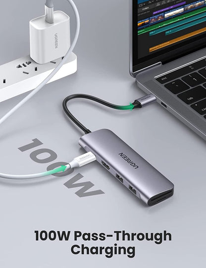 UGREEN USB C 100W PD Hub 6 in 1 with 4K HDMI Charging Adapter Dock Station SD TF Card Reader