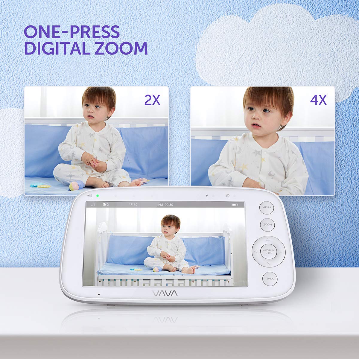 VAVA Baby Monitor 5&quot; HD Display Video with Camera Audio IPS Screen Night Vision